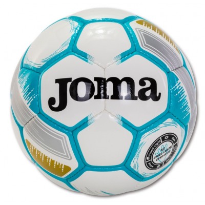 Футболна топка EGEO SOCCER BALL WHITE-FLUOR TURQUOISE, Размер 5, JOMA - 12 бр. в комплект