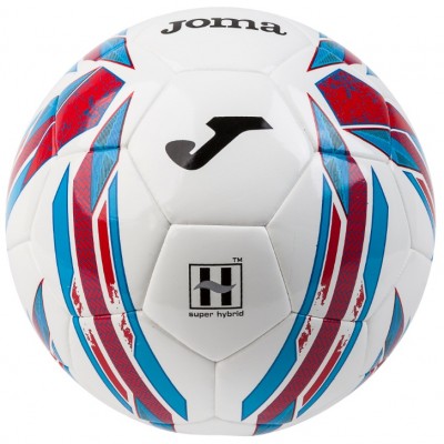 Футболна топка HALLEY HYBRID SOCCER BALL WHITE-CORAL, Размер 4, JOMA - 12 бр. в комплект
